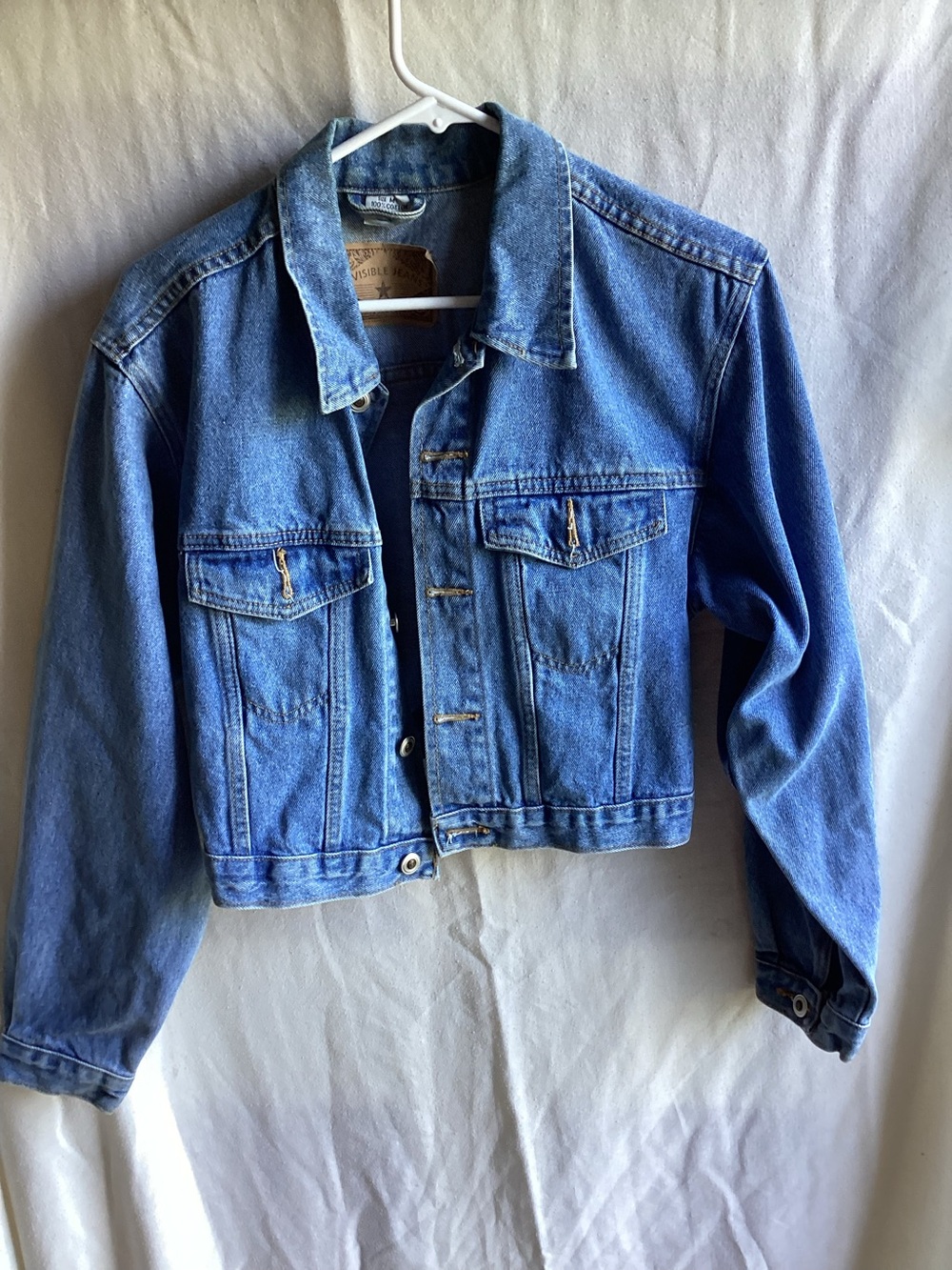 Classic Blue Denim Jacket - Women's Cropped Trucker